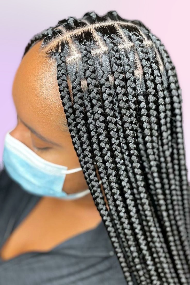 Medium regular knotless braids