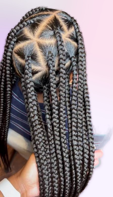 Large triangle braids
