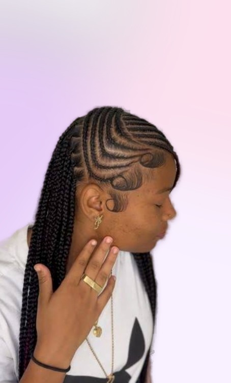 Lemonade braids styled at Braids Worth