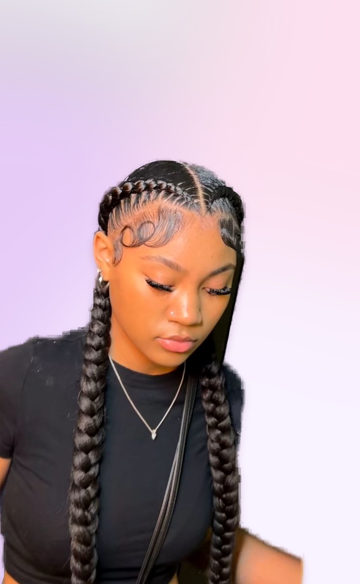 Stitch braids styled at Braids Worth