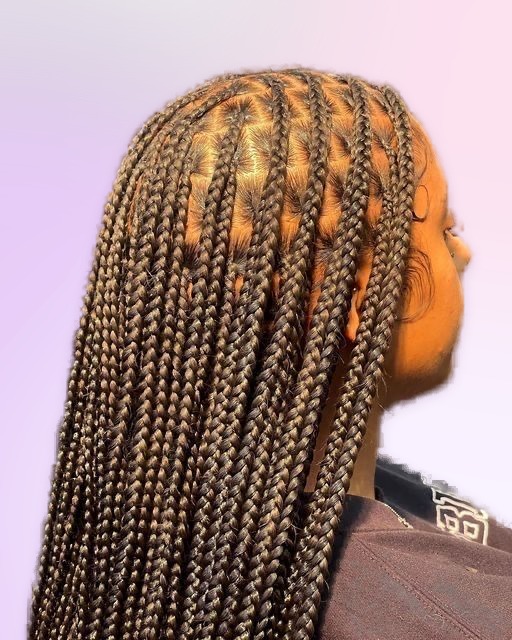 Smedium regular knotless braids